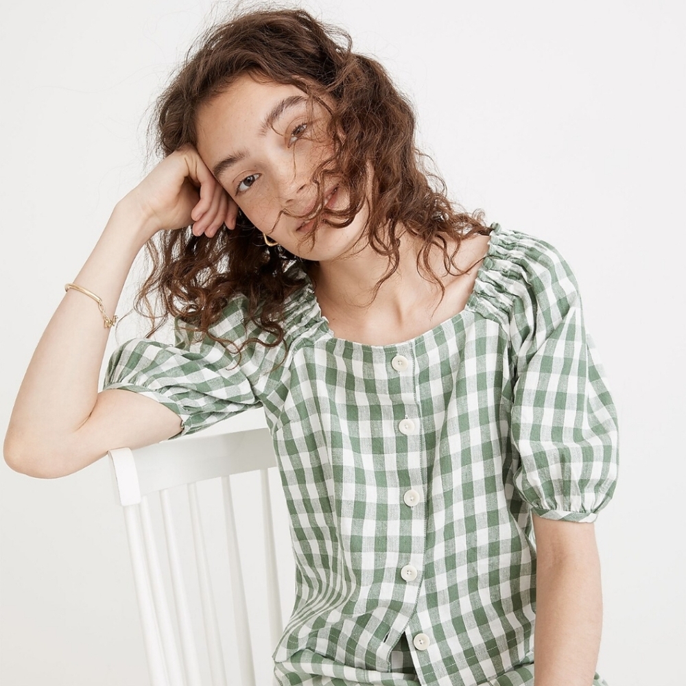 Madewell gingham blouse